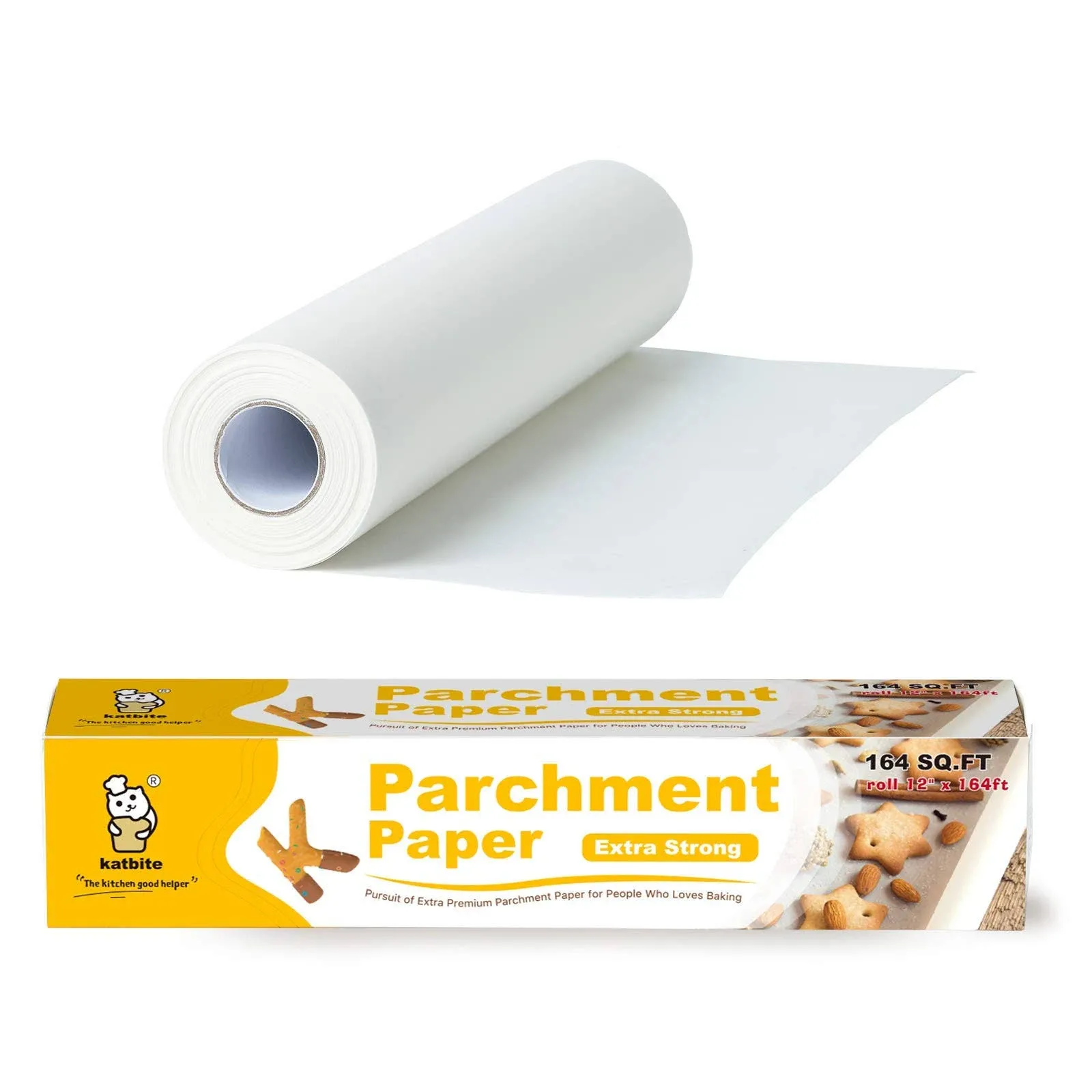 Katbite Heavy Duty Parchment Paper Roll for Baking, 12 in x 262 ft Non-Stick ...