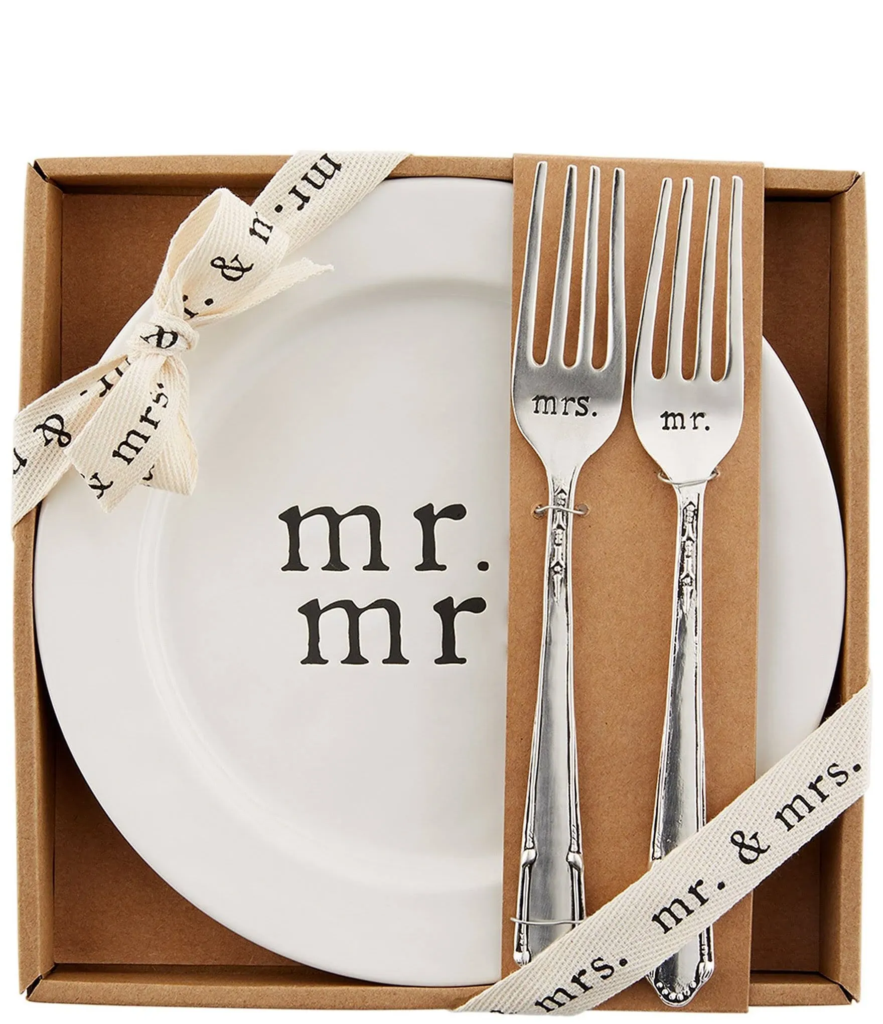 Mud Pie Mr. & Mrs. Cake Plate Set