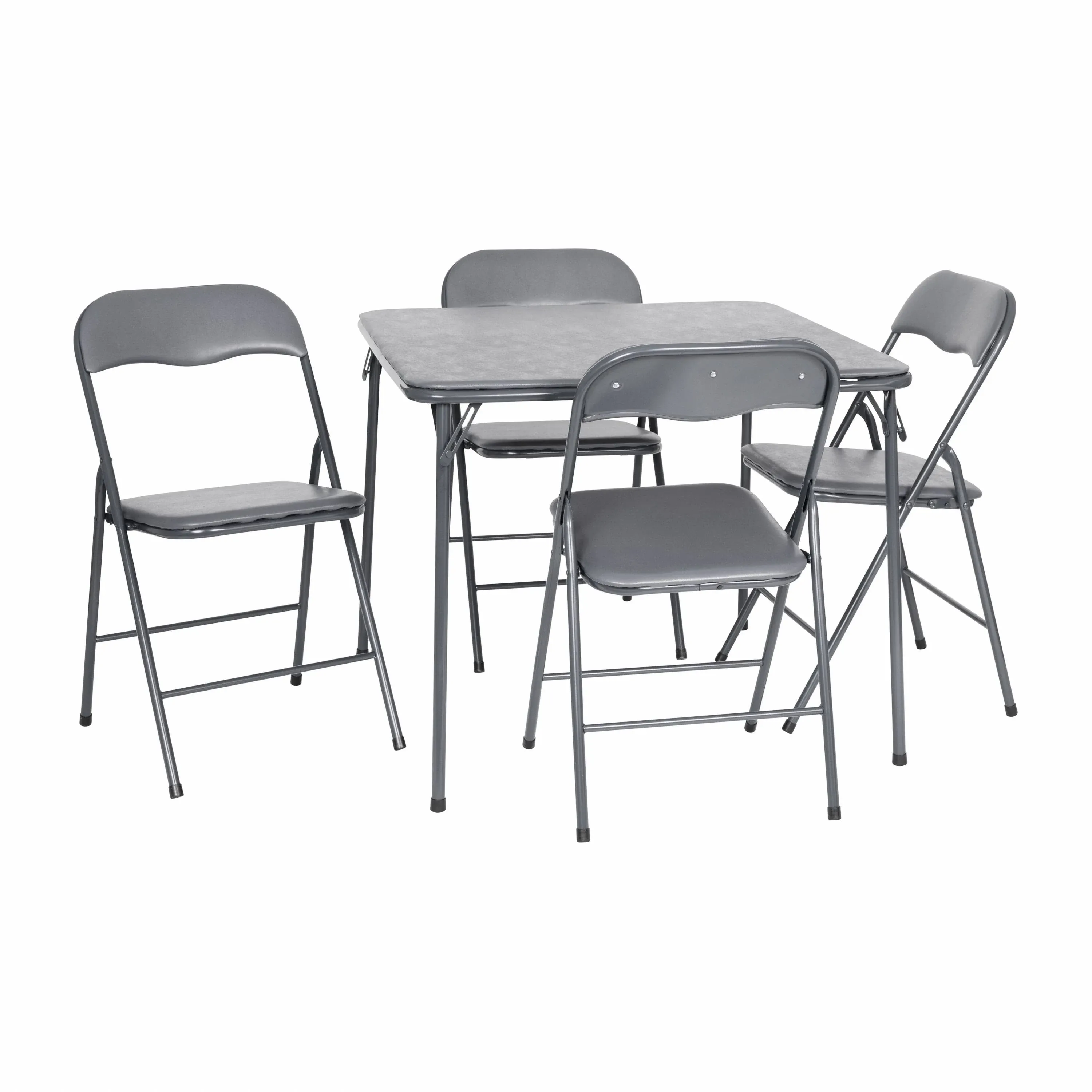 Flash Furniture 5 Piece Gray Folding Card Table and Chair Set