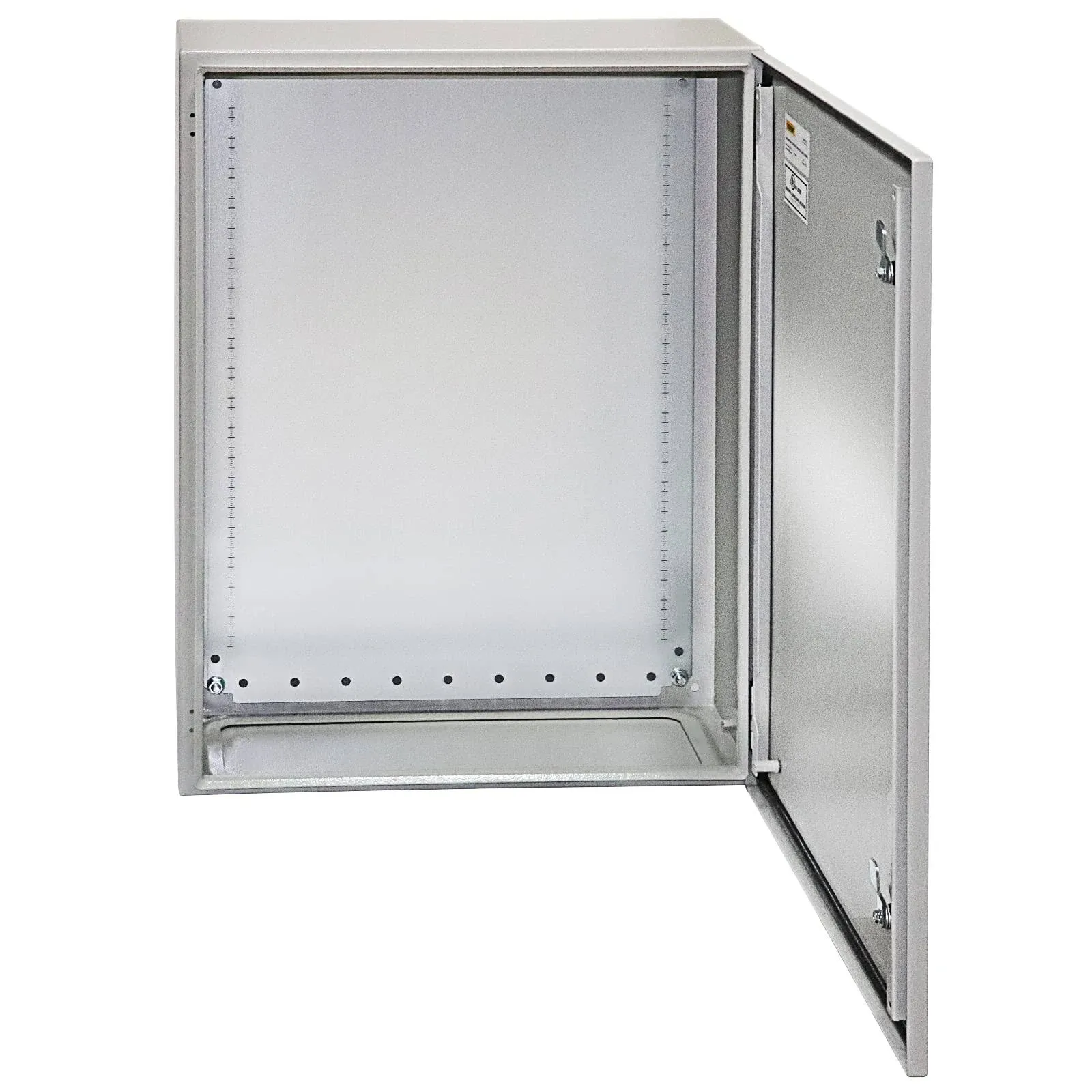 VEVOR Electrical Enclosure, 28x20x8in, Tested to UL Standards NEMA 4 Outdoor Enclosure, IP65 Waterproof &amp; Dustproof Cold-Rolled Carbon Steel Hinged Junction Box for Outdoor Indoor Use, with Rain Hood