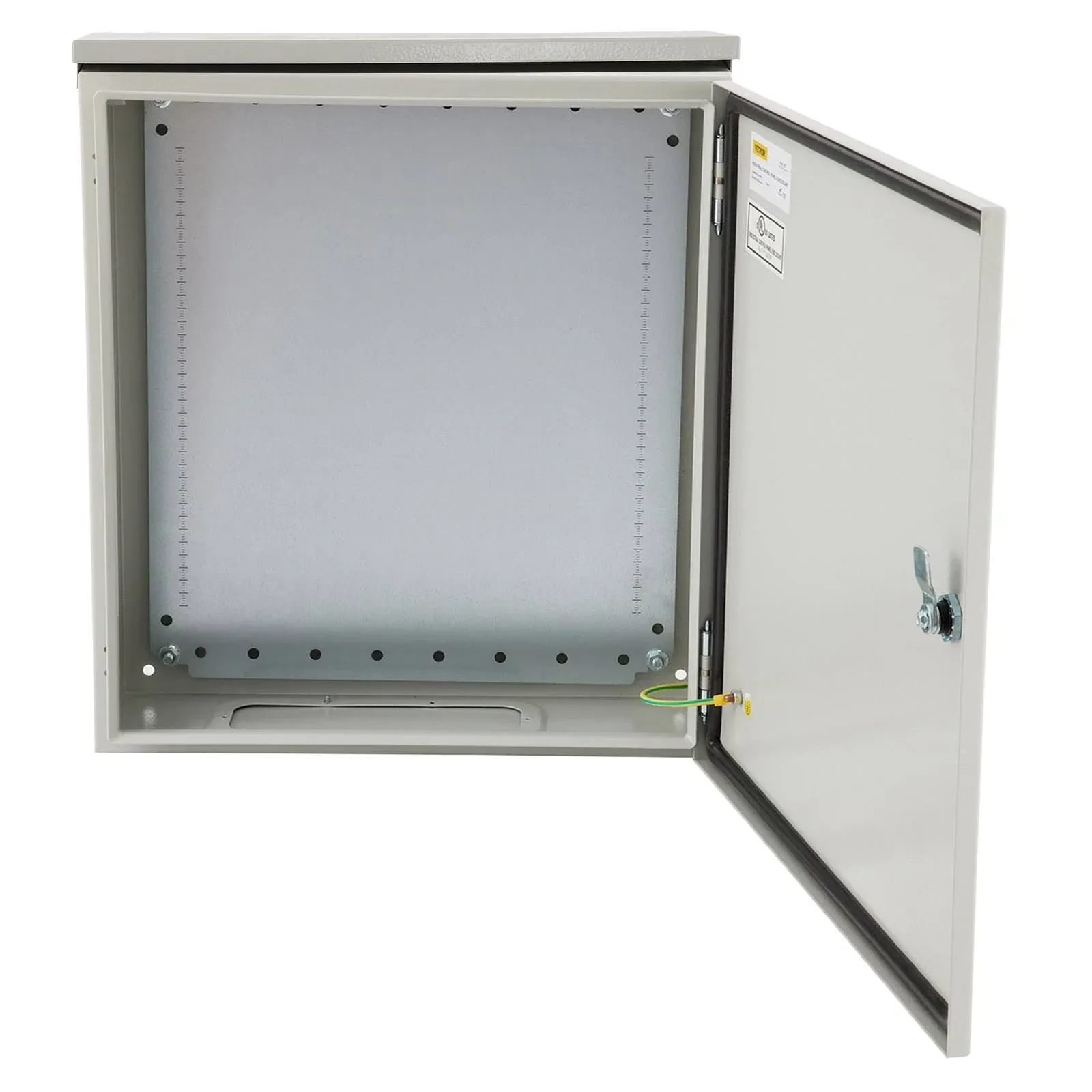 VEVOR Electrical Enclosure, 20x16x6in, Tested to UL Standards NEMA 4 Outdoor Enclosure, IP65 Waterproof &amp; Dustproof Cold-Rolled Carbon Steel Hinged Junction Box for Outdoor Indoor Use, with Rain Hood