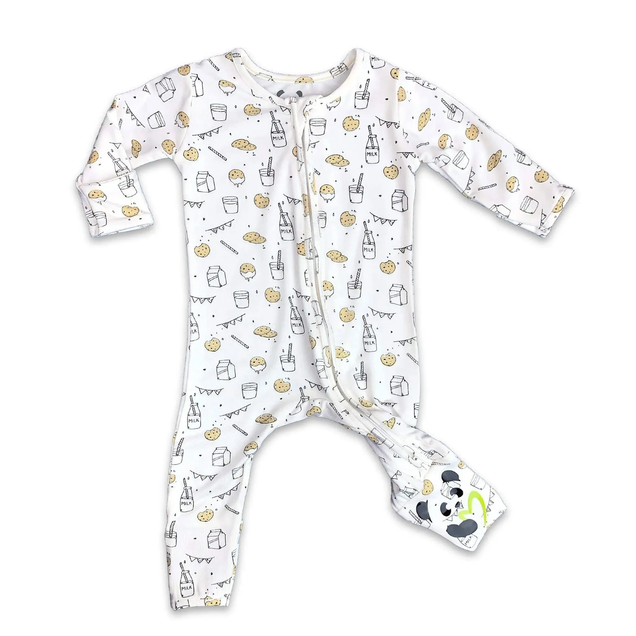 Bellabu Bear Kids' Milk and Cookies Bamboo Convertible Footie