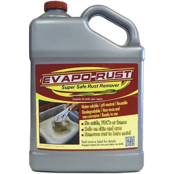 Evapo-Rust ER012 Super Safe Rust Remover, 1 gal, Jug, Clear to Bright Yellow, Liquid