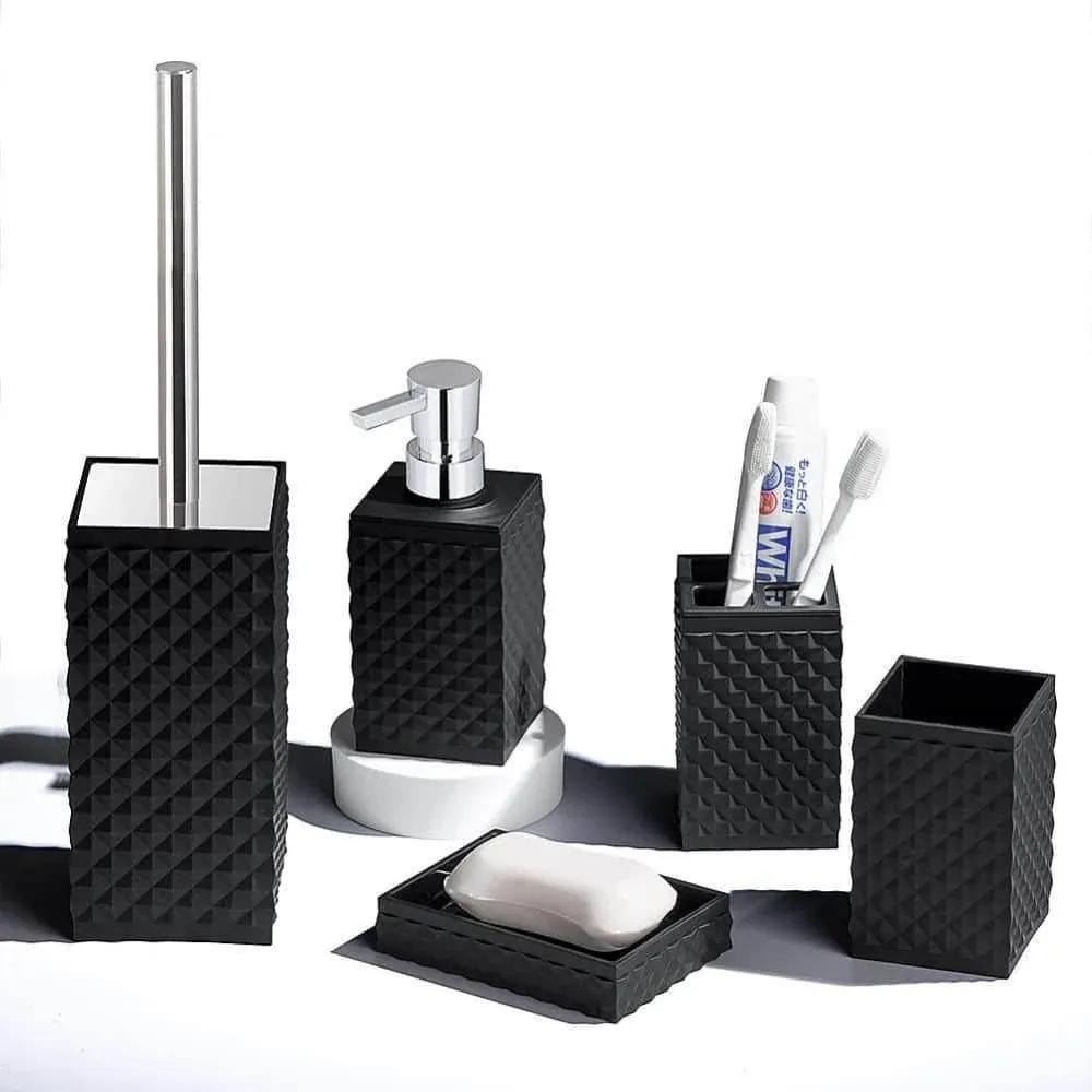 Dracelo 6-Piece Bathroom Accessory Set with Toothbrush Holder, Cup, Dispenser ...