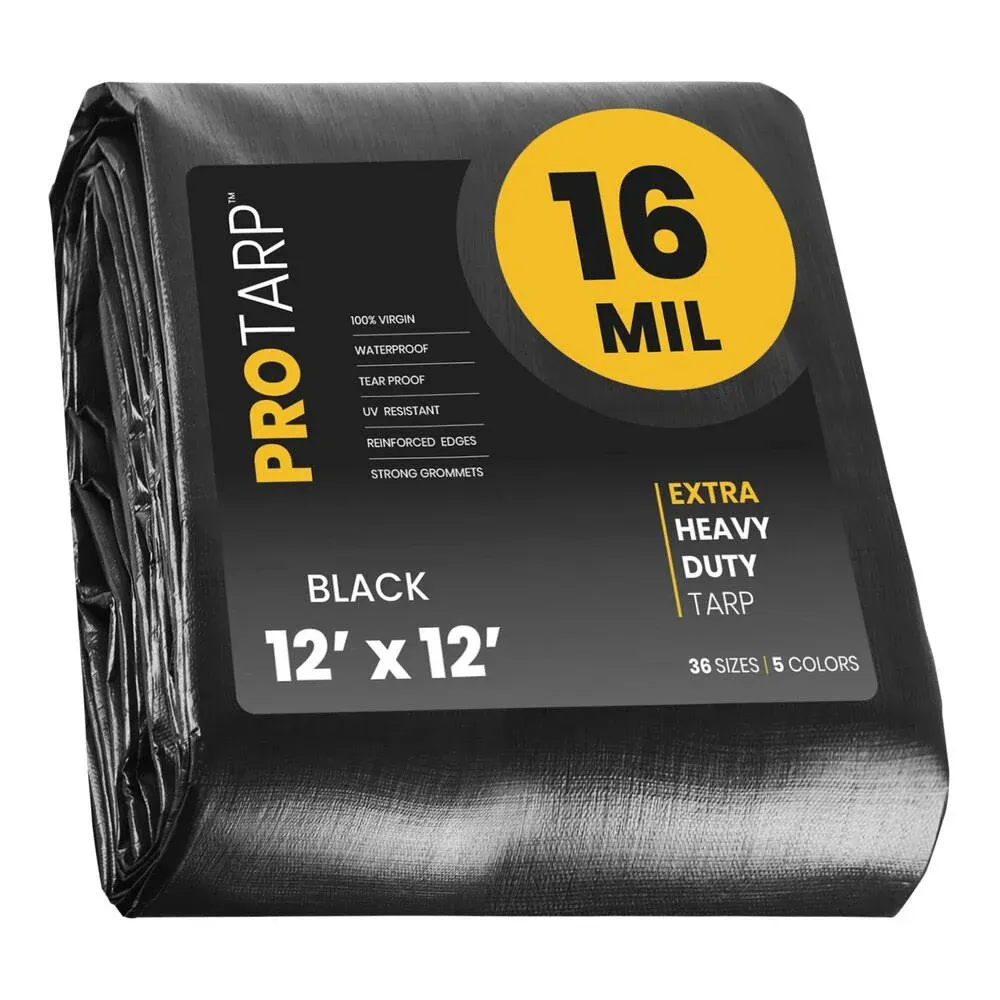 Protarp Extra Heavy Duty Black 16 Mil Tarp Cover PT-106