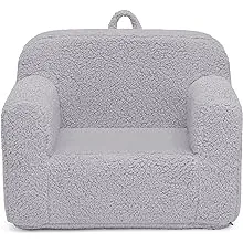 Delta Children Cozee Sherpa Kids Chair in Grey