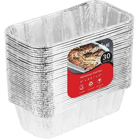 Disposable Aluminum Foil Mini Loaf Pans 30 Pack