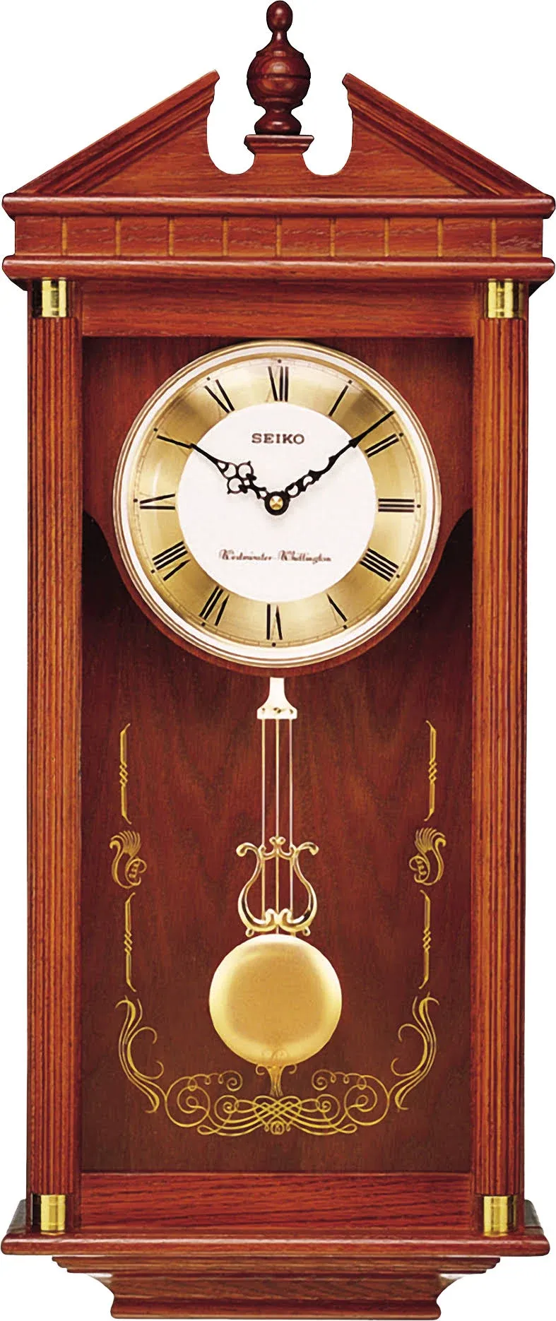 Seiko Oak Pendulum Wall Clock - Qxh107blh, Brown