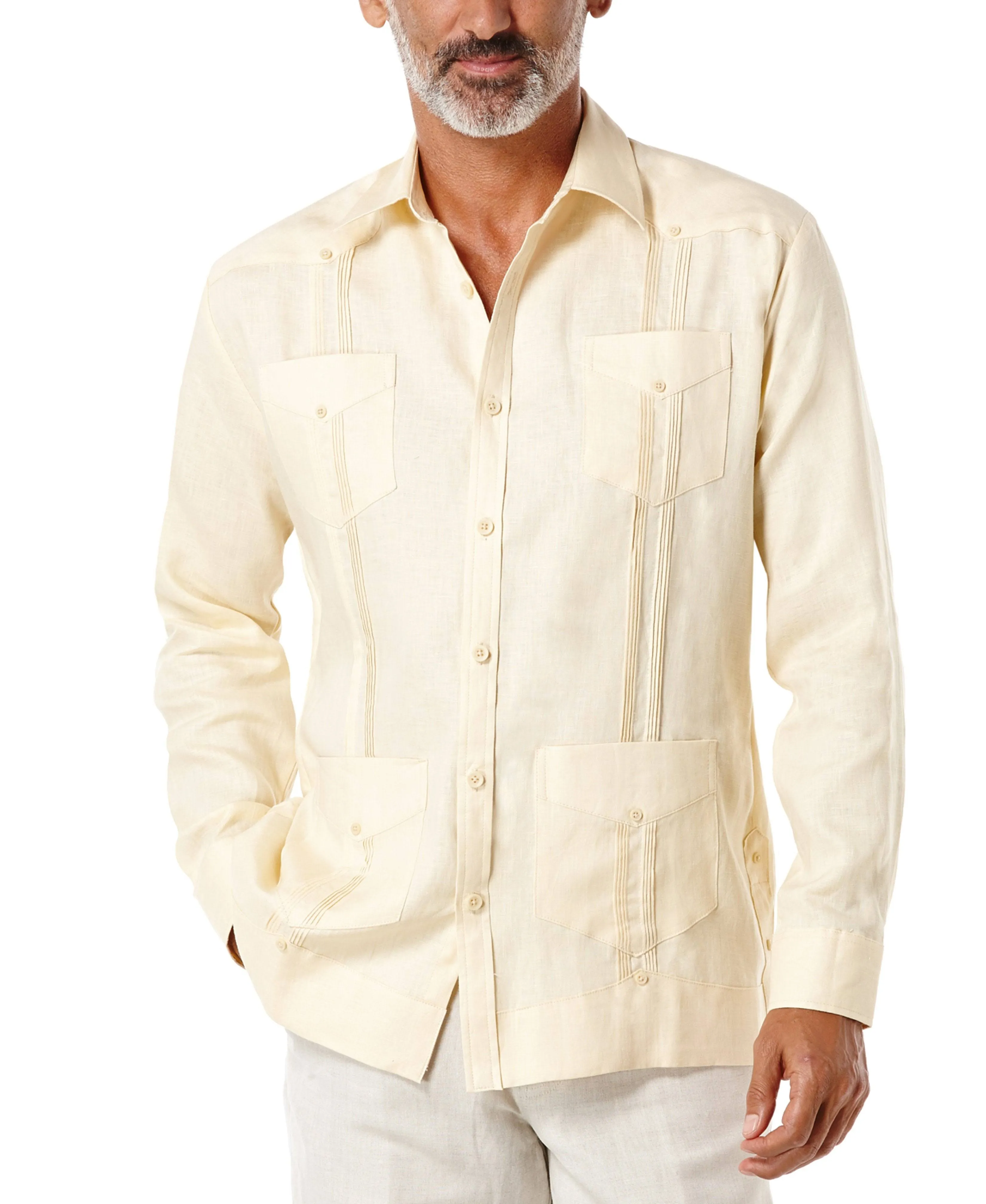 Cubavera Men's Long Sleeve 100% Linen Guayabera