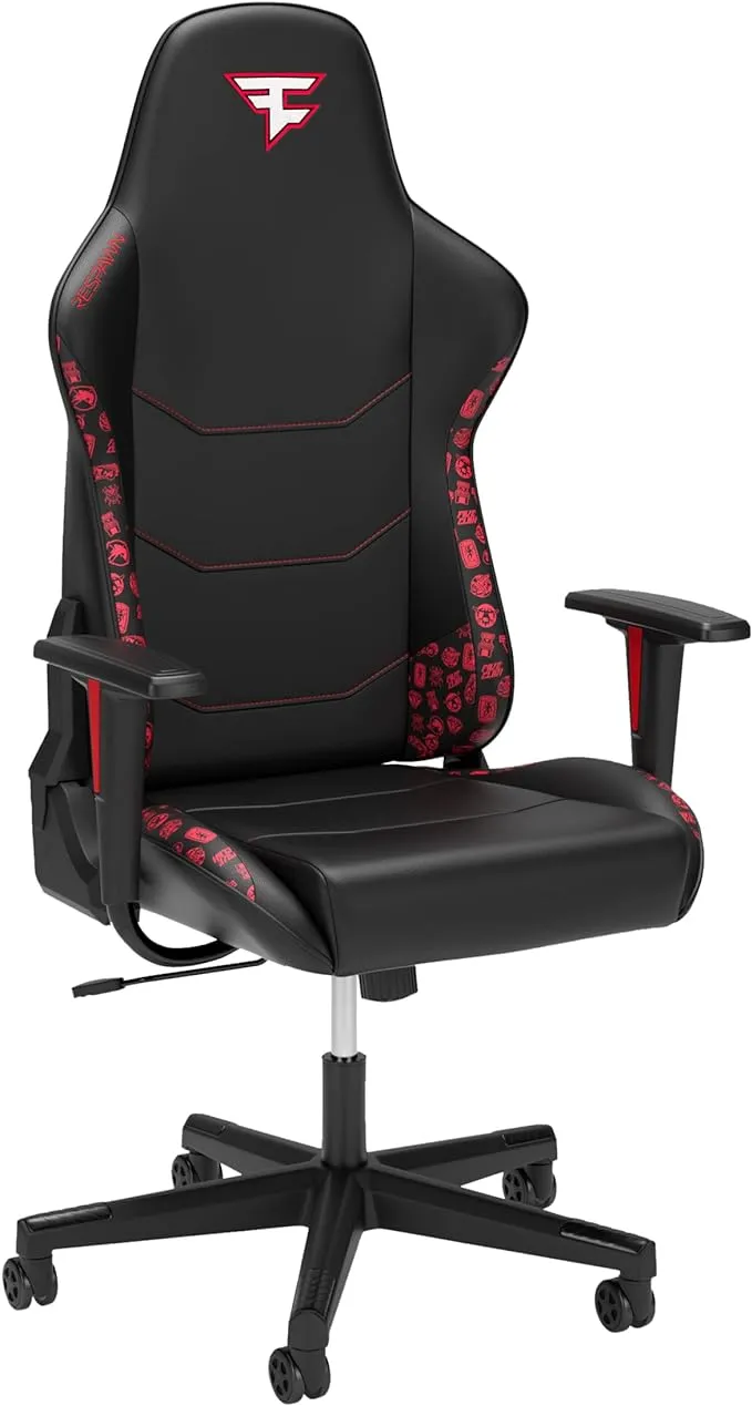 RESPAWN 110 Ergonomic Gaming Chair - Racing Style High Back PC Computer Desk Office Chair - 360 Swivel, Integrated Headrest, 135 Degree Recline with Adjustable Tilt Tension & Angle Lock - 2023 Red