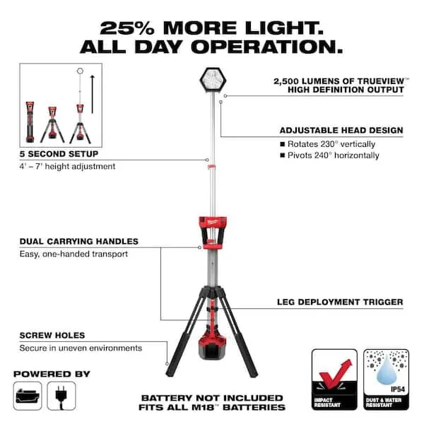 Milwaukee 2131-20 - M18 Rocket Dual Power Tower Light