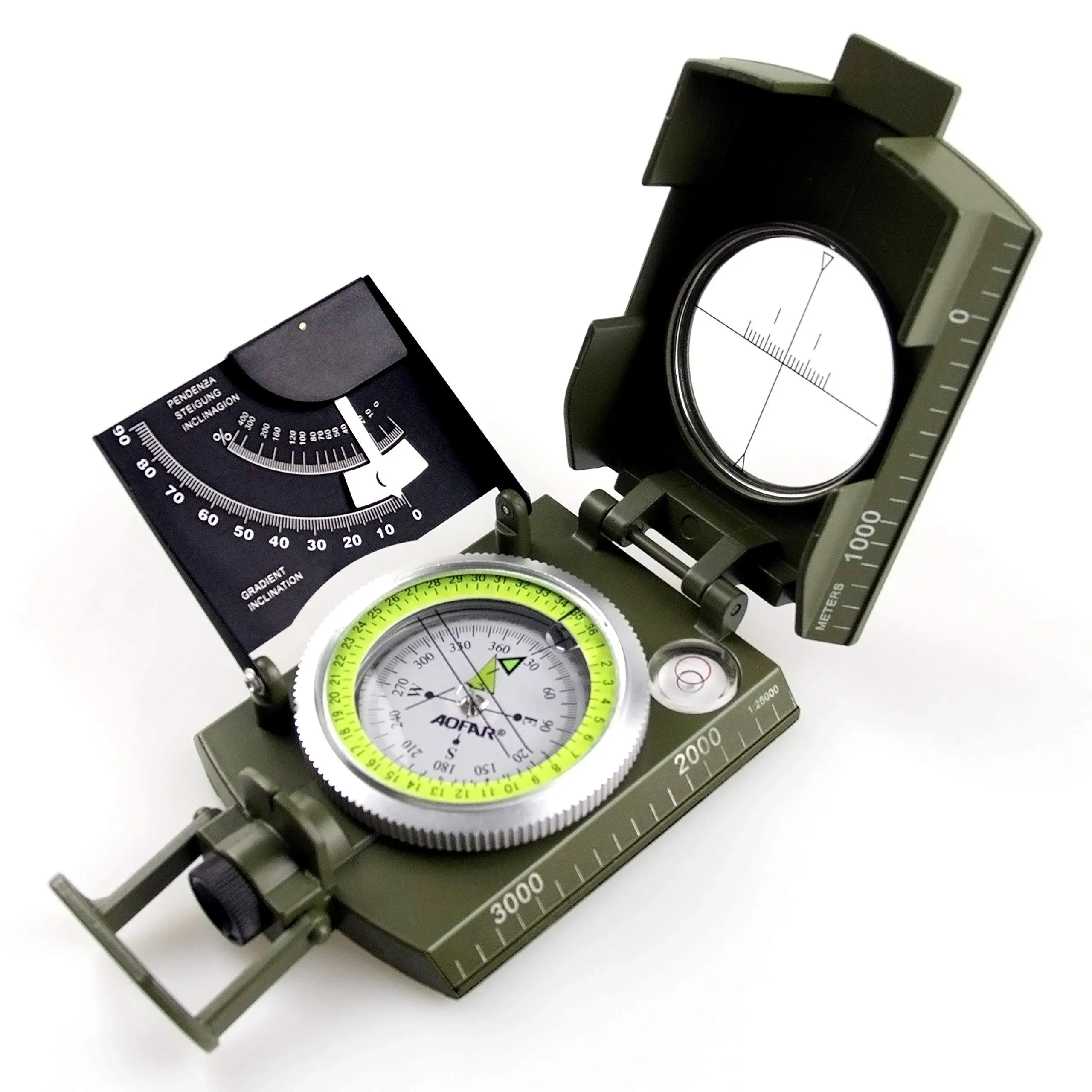 AOFAR AF-4074 Military Compass for Hiking, Lensatic Sighting Camouflage