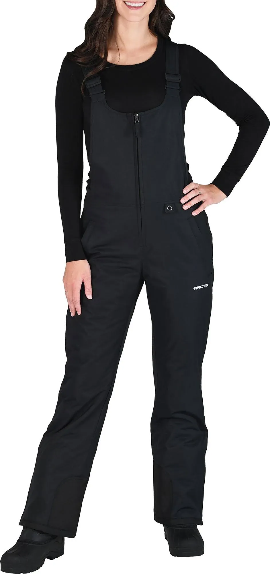 Arctix Women's Essential Insulated Bib Overalls, Black, Small/Short