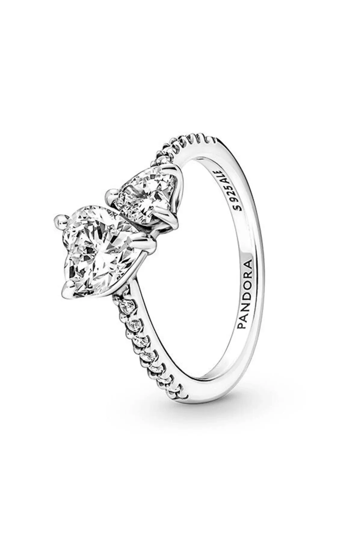 Pandora Double Heart Sparkling Ring