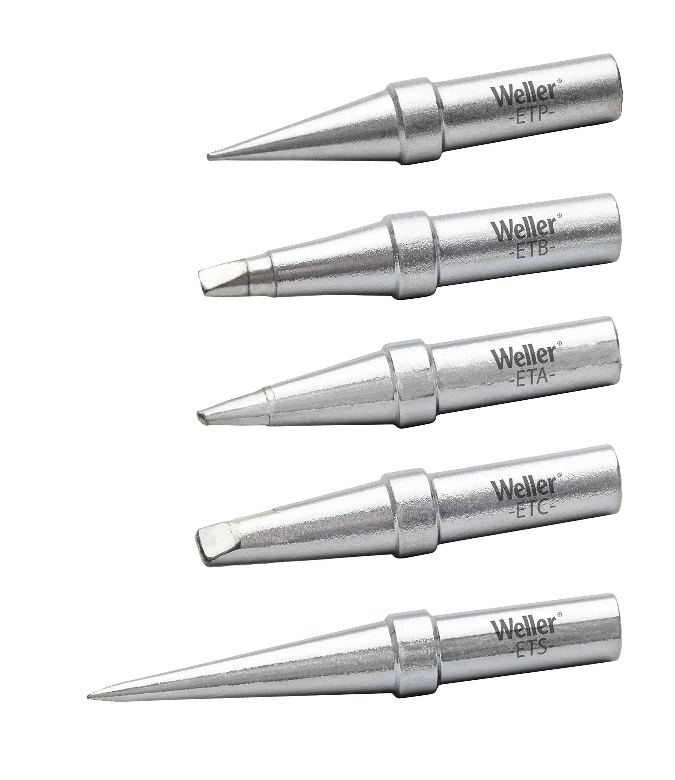 Weller ETSET-5 WE1010 Soldering Tip Set - ETA, ETB, Etc, Etp, TETS (5-Pieces)