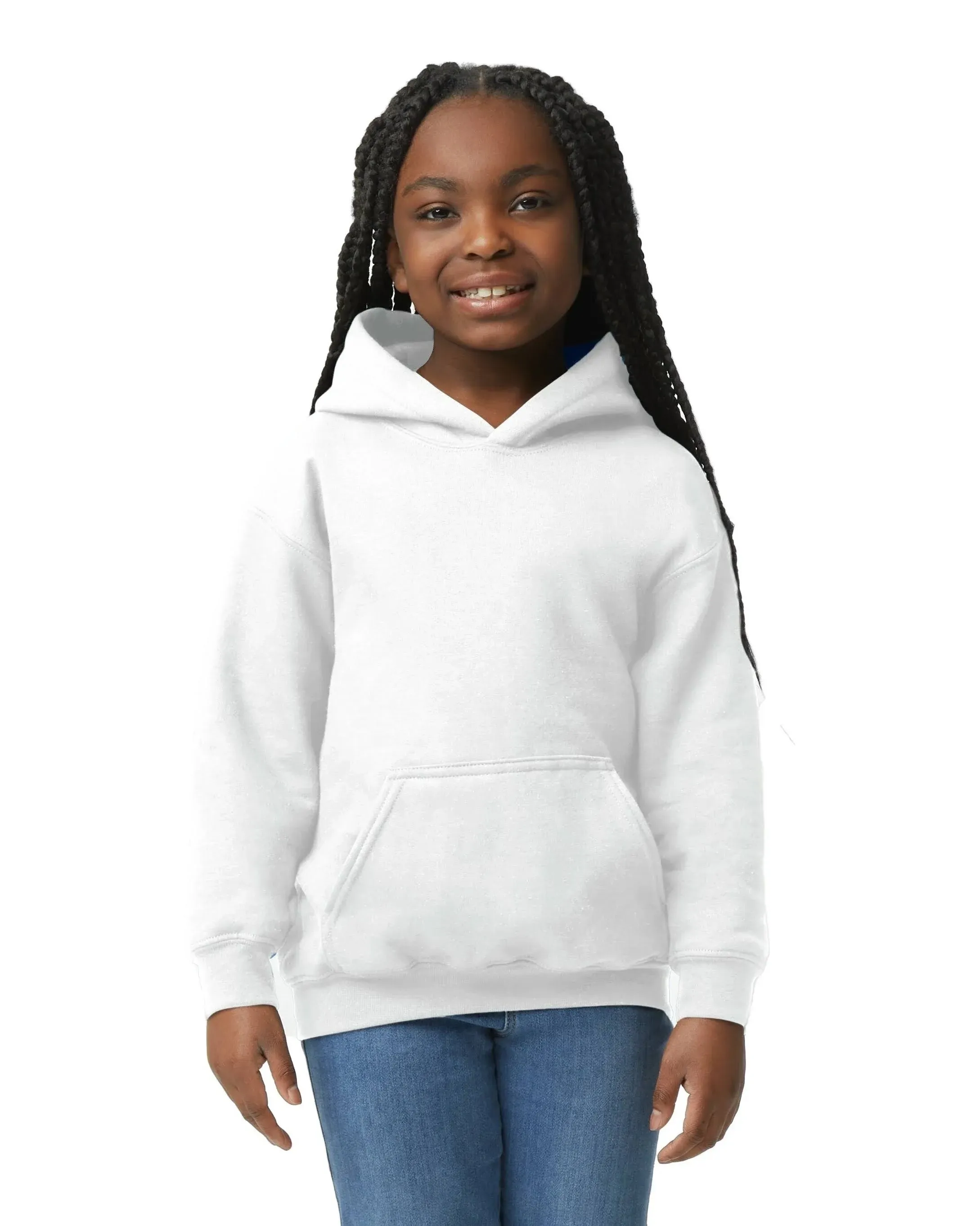 Gildan Youth Heavy Blend 8 oz. 50/50 Hood - G185B - White - L