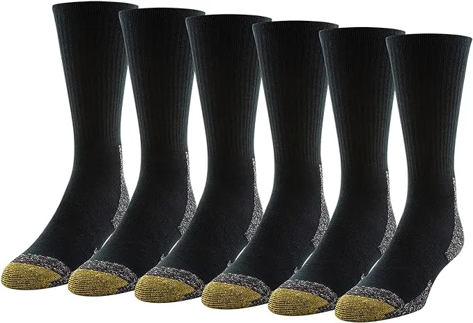 GOLDTOE Men's 6-pack Sports Short Crew Socks