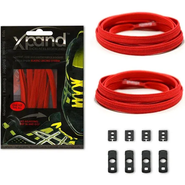 Xpand No Tie Shoelaces System with Elastic Laces - One Size Fits All Adult and Kids Shoes