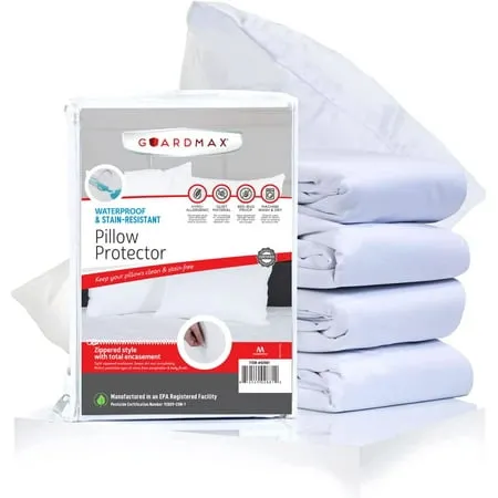 Guardmax Waterproof Standard Pillow Protector – (6 Pack)