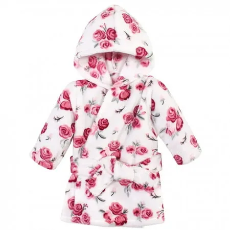 Husdon Baby Robe Baby 6M 12M White Pink Pool Beach Floral Robe NWT