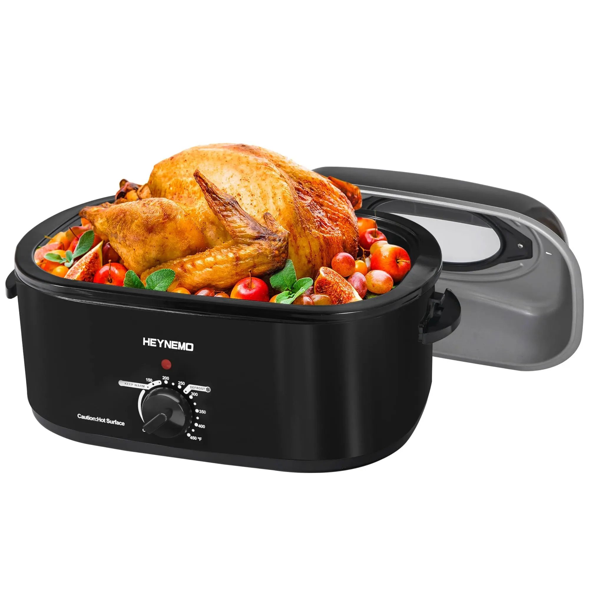 26 Quart Electric Roaster Oven with Visible & Self-Basting Lid, Large Turkey ...