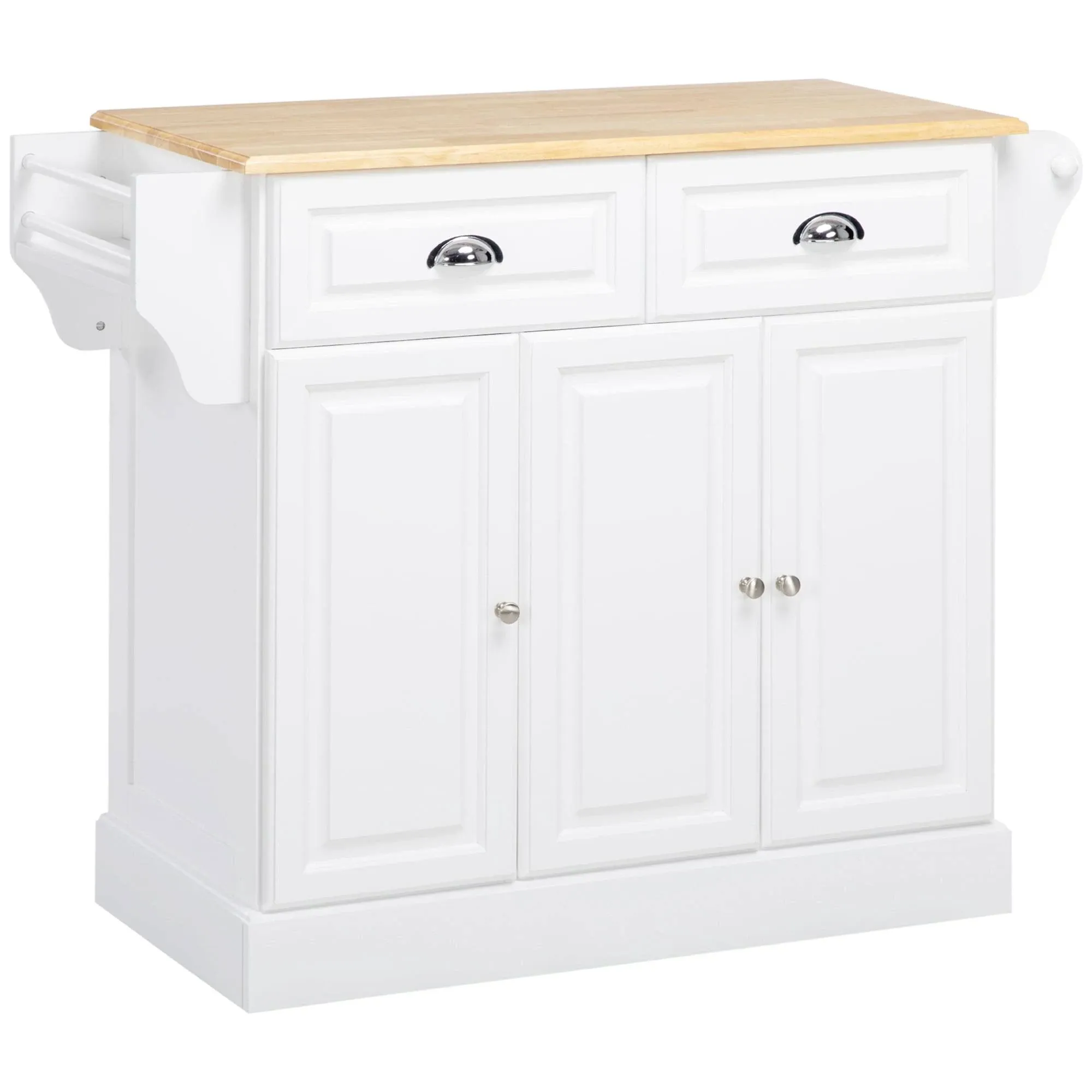 Mobile Kitchen Island with Storage Drawers Rolling Serving Utility Cart on Wheel