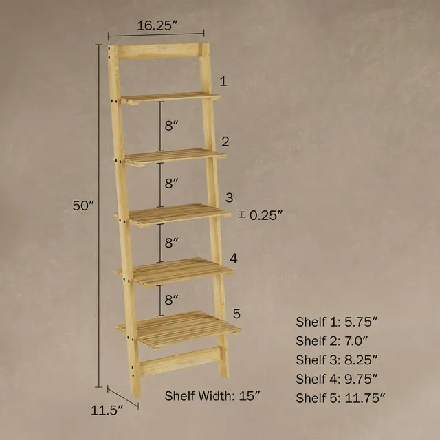 Lavish Home 5-Tier Ladder Bookshelf