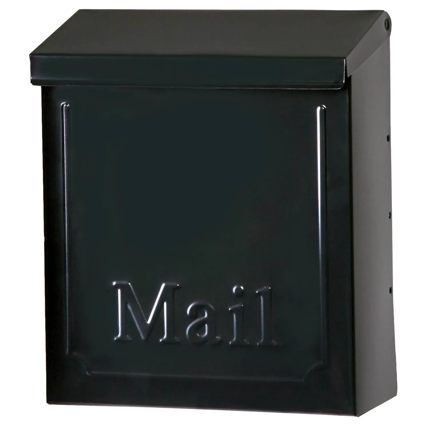 Gibraltar Mailboxes Townhouse THVKB001 Mailbox, 260 cu-in Capacity, Steel, Powder-Coated, Black, 8.6 in W, 4.1 in D