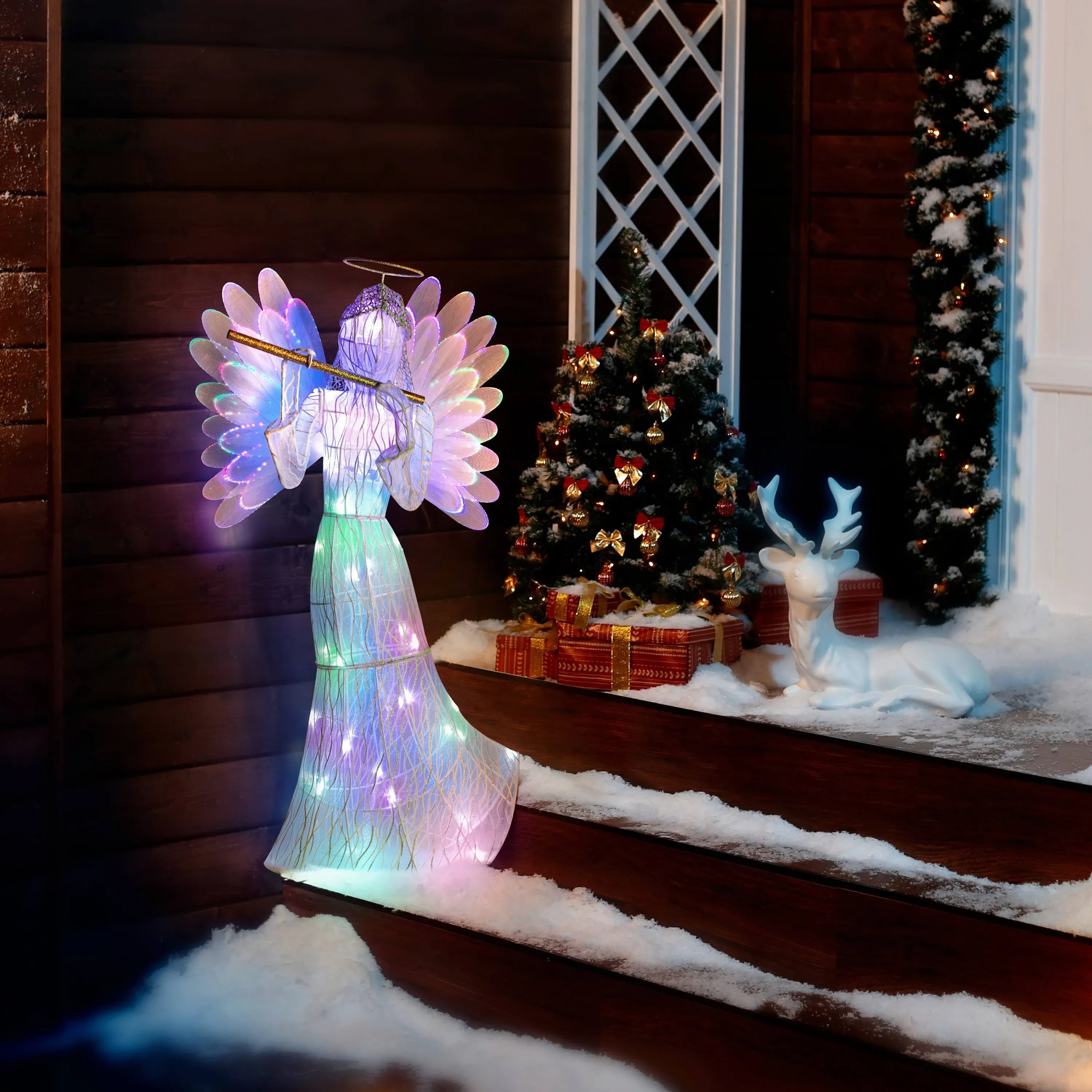 3 ft. Outdoor Animated Fiber-Optic Angel