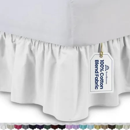 Shopbedding Ruffled Bed Skirt - White, Cal King 18" Drop