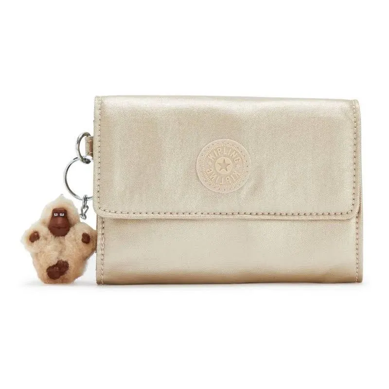 Kipling Pixi Medium Metallic Organizer Wallet Starry Gold Metallic