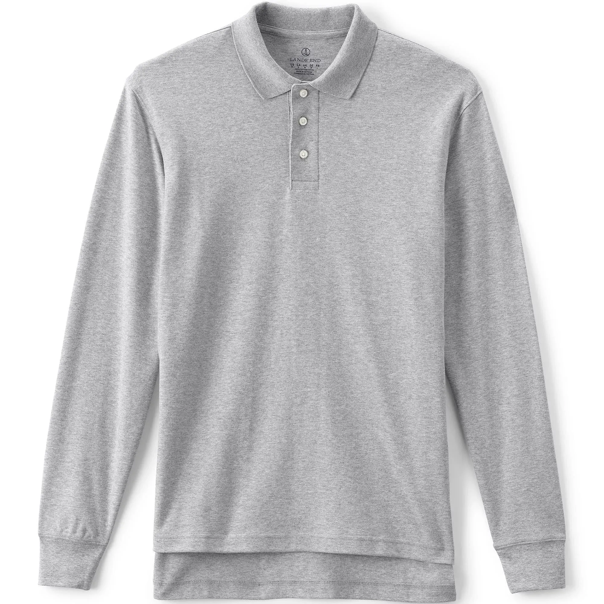 Mens Lands' End Long Sleeve Interlock Polo Shirt