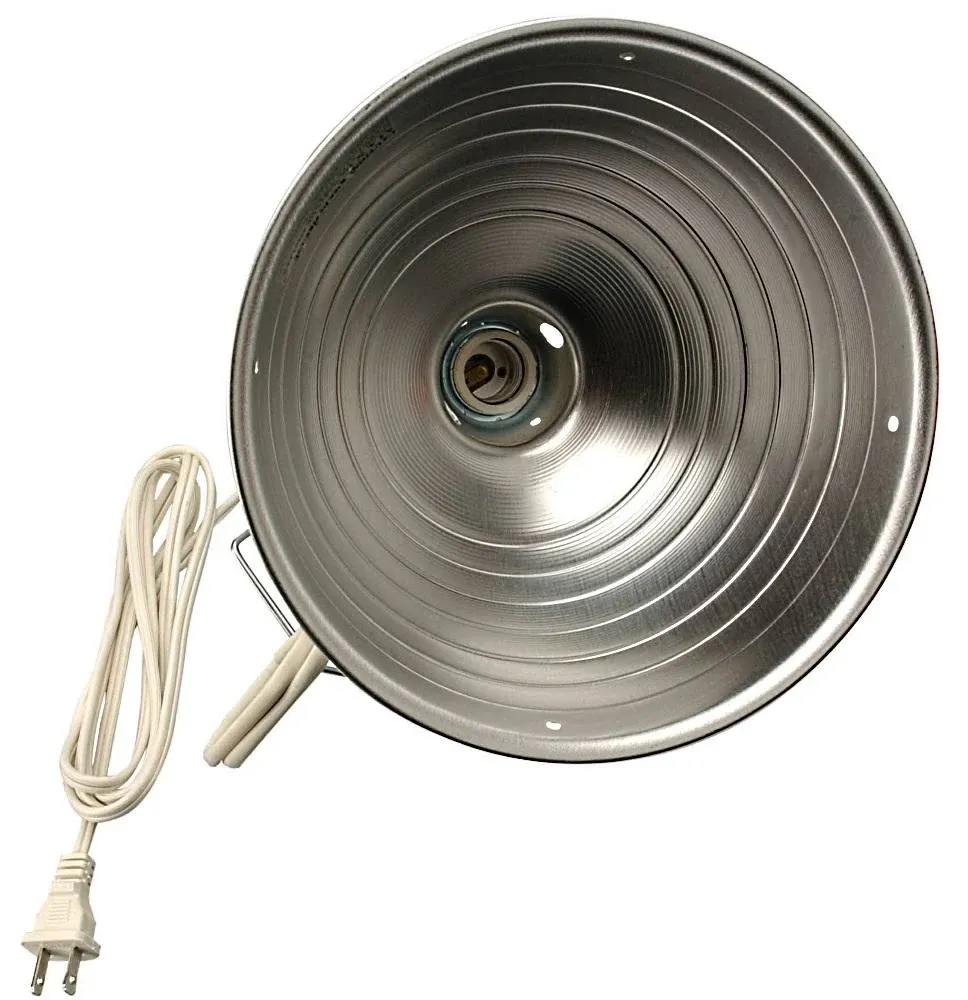 Woods 0162 18/2 SPT-2 White Clamp Lamp With 10" Reflector, 6'