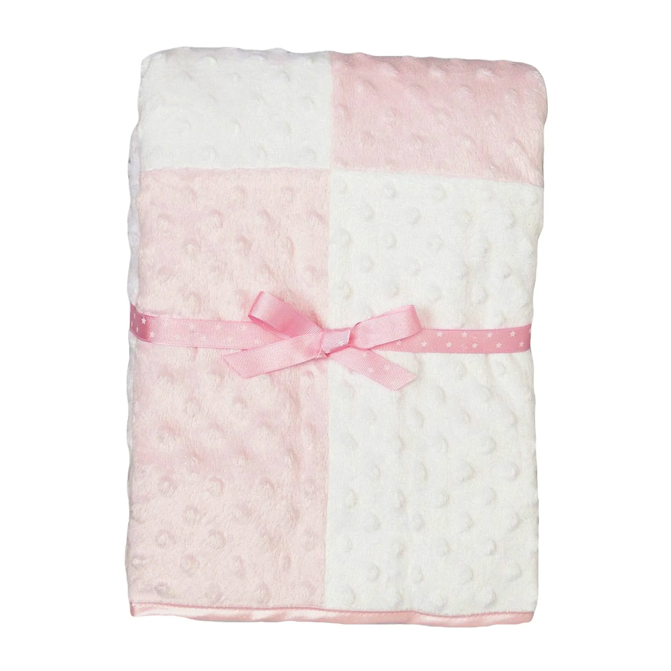 Spasilk baby-girls Newborn Minky Raised Dot Blanket with Satin Trim Pink