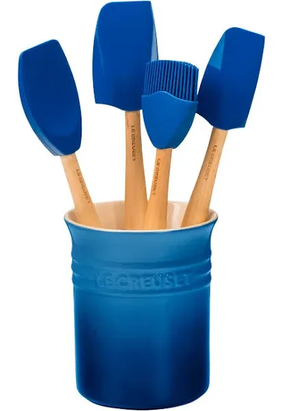 Le Creuset Craft Series 5-Piece Utensil Set with Crock, Marseille Blue