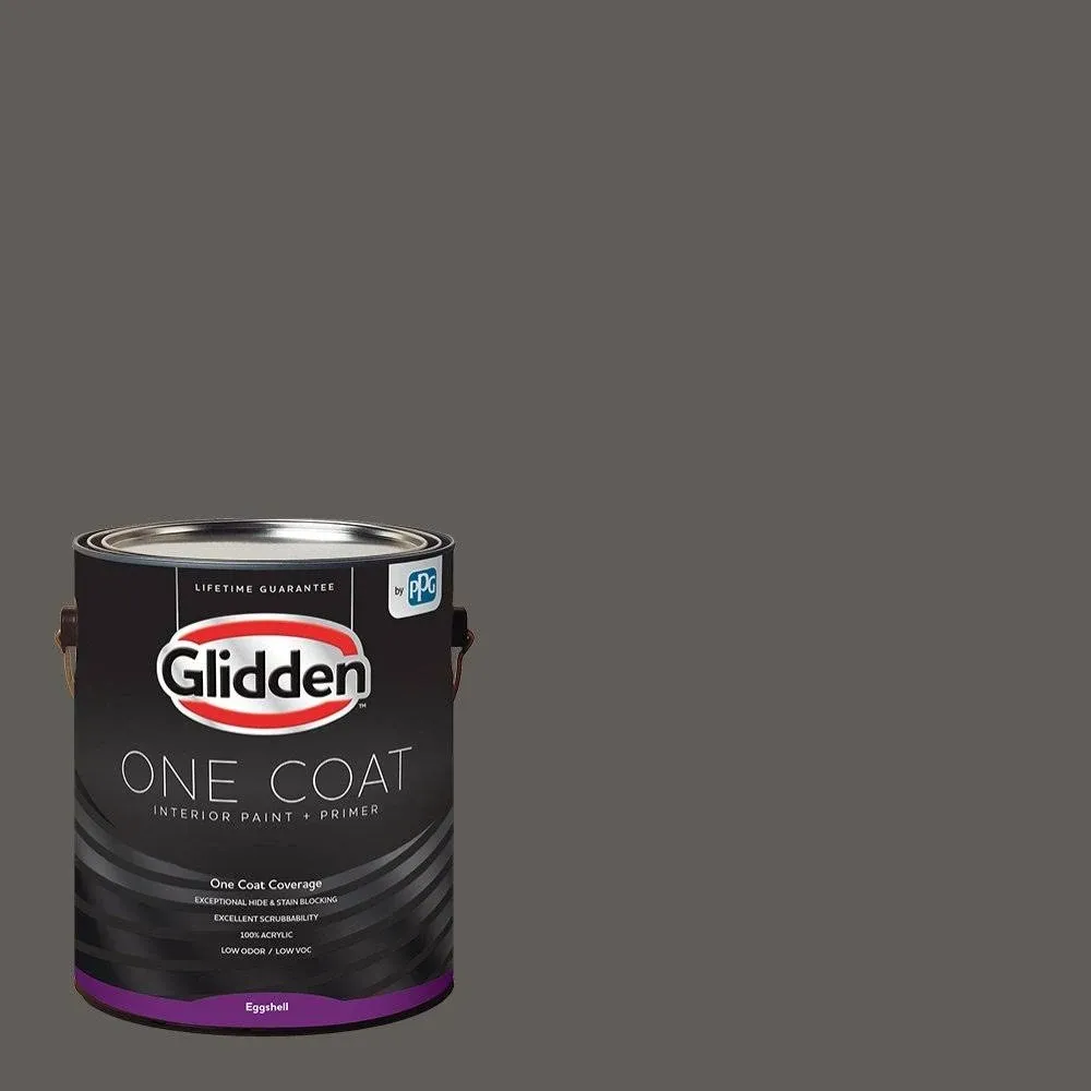 Glidden One Coat Interior Paint and Primer  Stone s Throw / Gray  1 Gallon  Eggshell