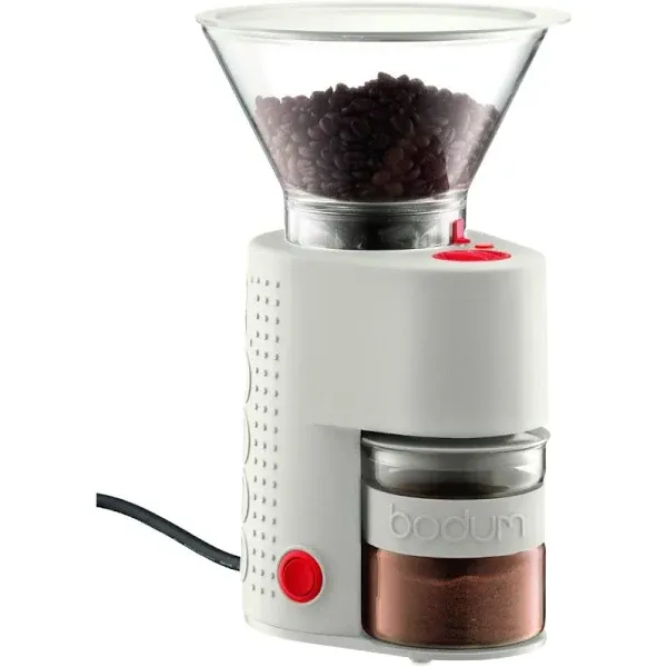 Bodum Bistro Electric Burr Coffee Grinder in White