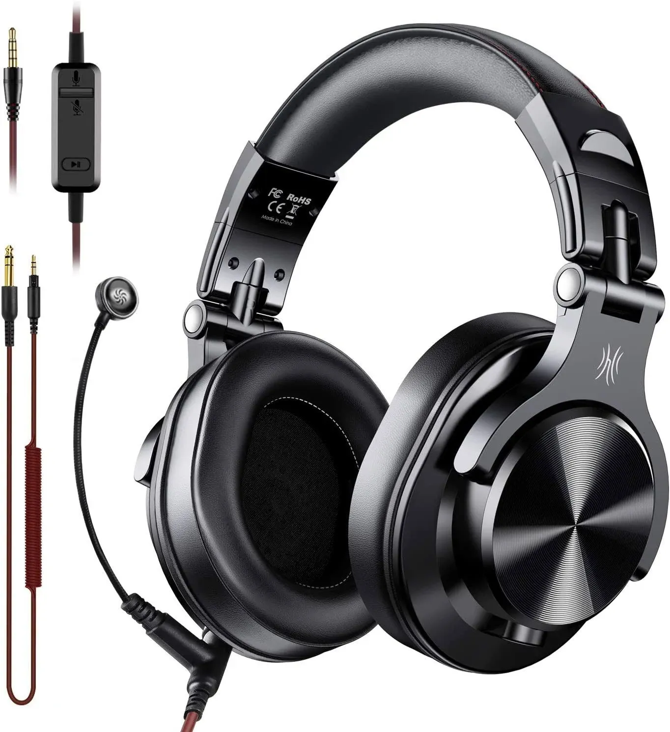 OneOdio A71 Studio Gaming Portable Wired Over Ear Headphones w/ Boom Mic, Black