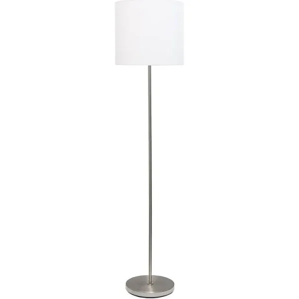 Brushed Nickel Drum Shade Floor Lamp White | ST168665