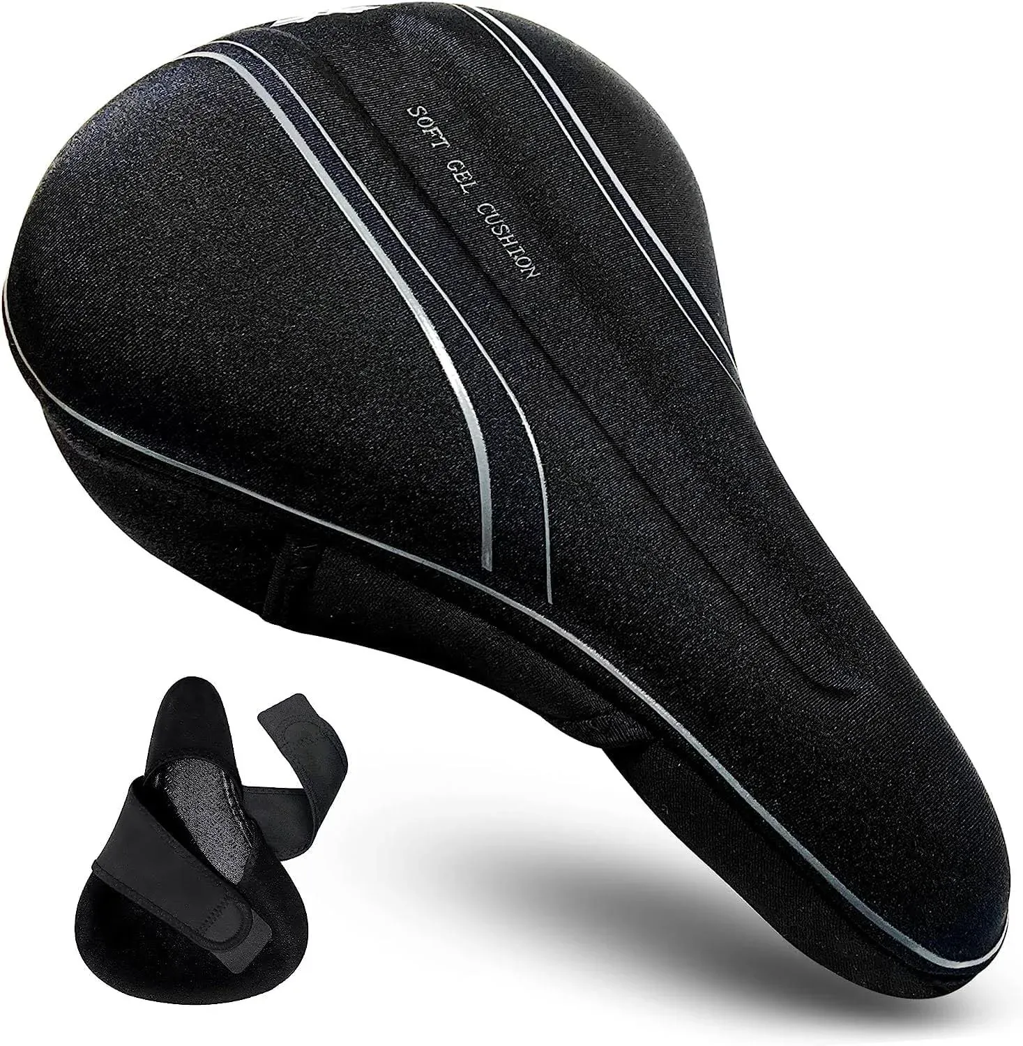 Gel Padded Bike Seat Cover fits Peloton Bike, Peloton Bike+, City, Road &amp; Mou...