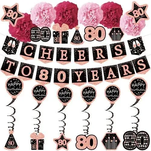 80th Birthday Decorations for Women