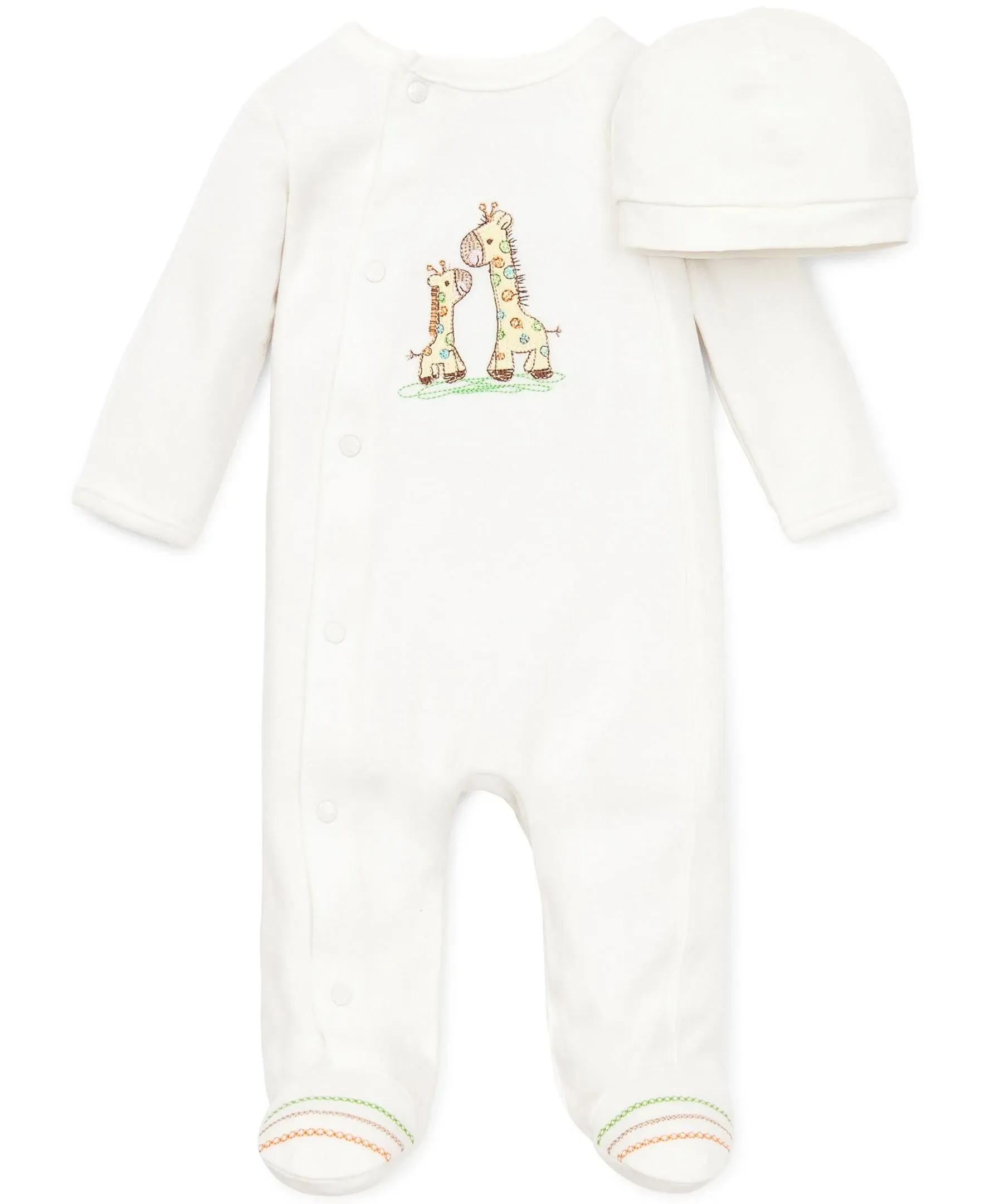 Baby Boys or Baby Girls Giraffe Coverall with Hat, 2 Piece Set