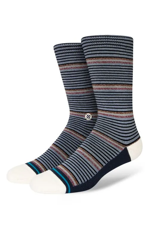 Stance Vicktor Stripe Crew Socks in Navy at Nordstrom, Size Large