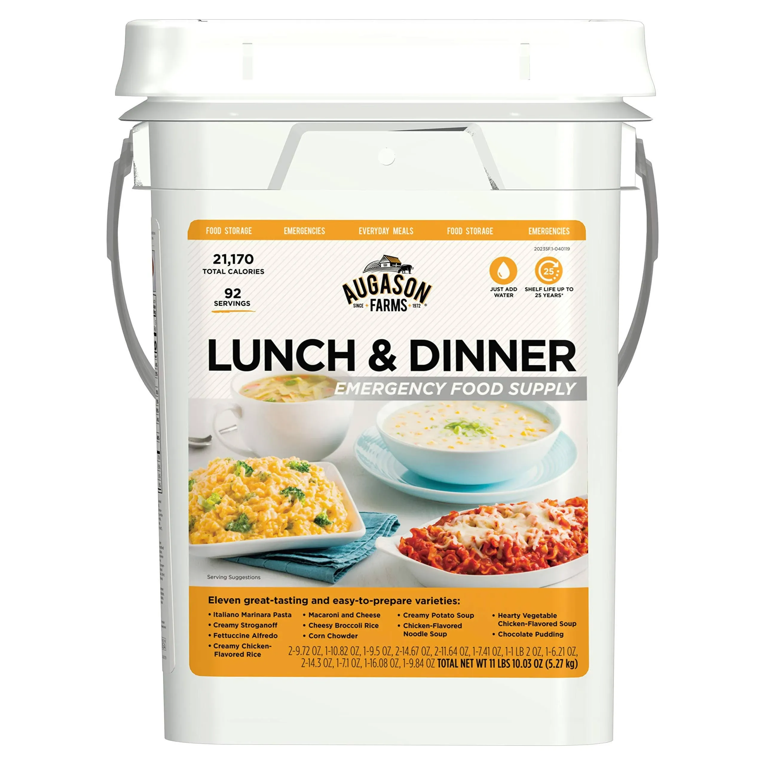 Augason Farms Emergency Food Supply Lunch & Dinner Pail