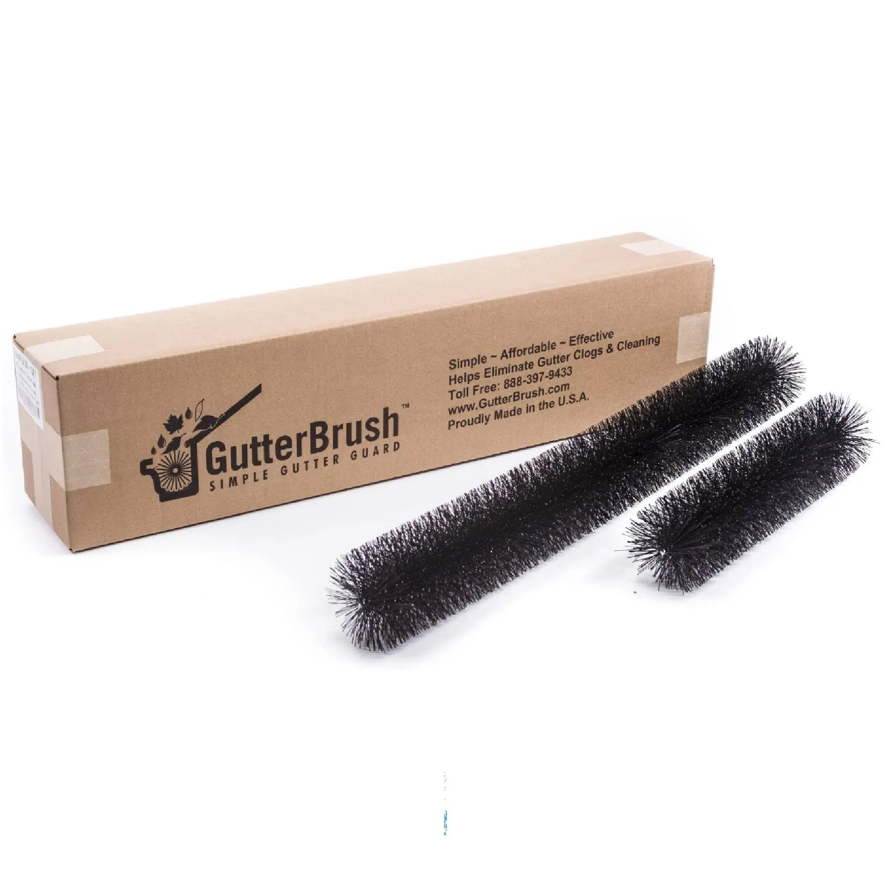 Gutter Filters or Downspout Filters by GutterBrush - 4 Pieces - Prevent Gutter Clogs - Reduce Gutter Cleaning - Protects 5 Inch Gutters - Water Flows While Leaves are Filtered Out