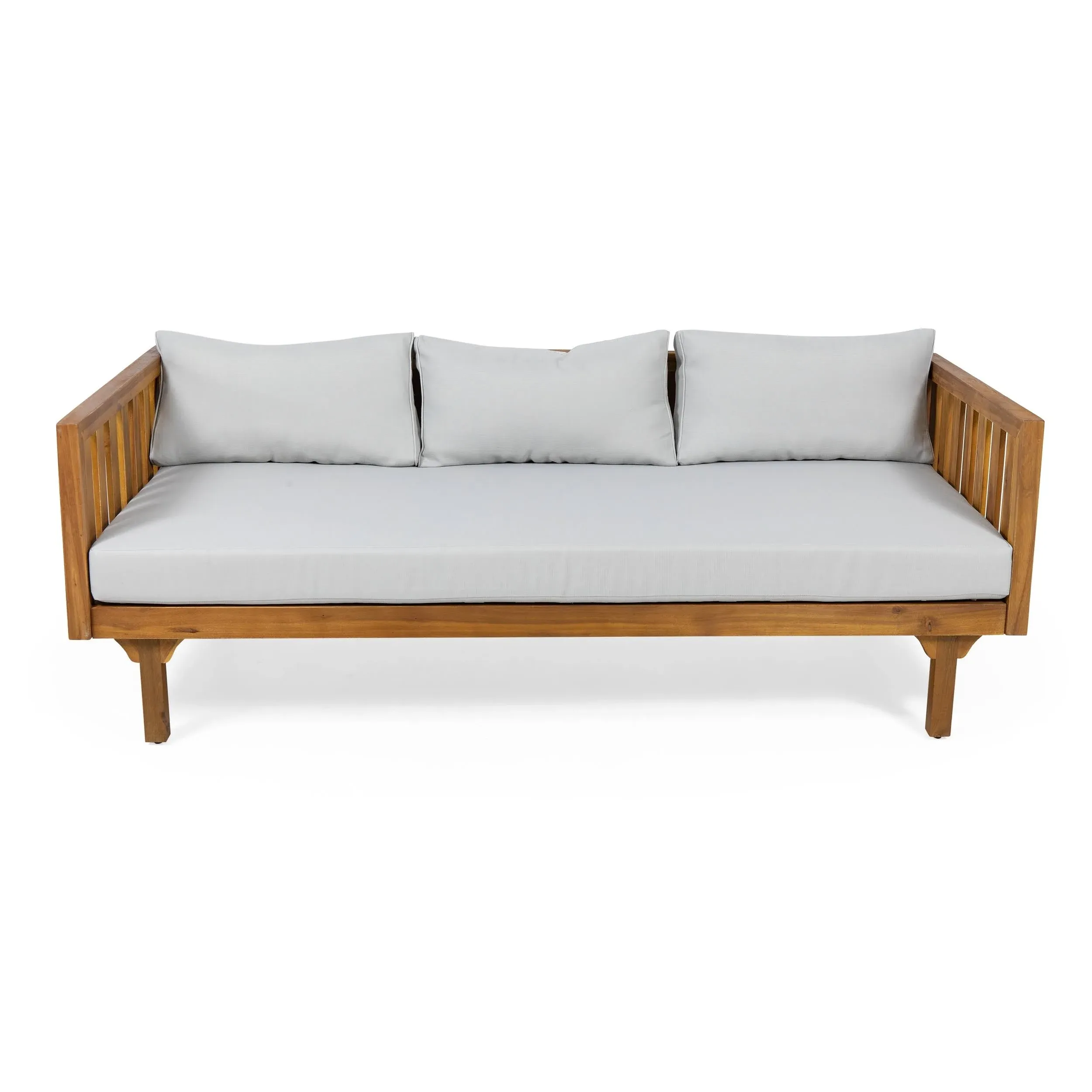 Christopher Knight Home Tina Outdoor 3 Seater Acacia Wood Daybed, Teak Finish ...