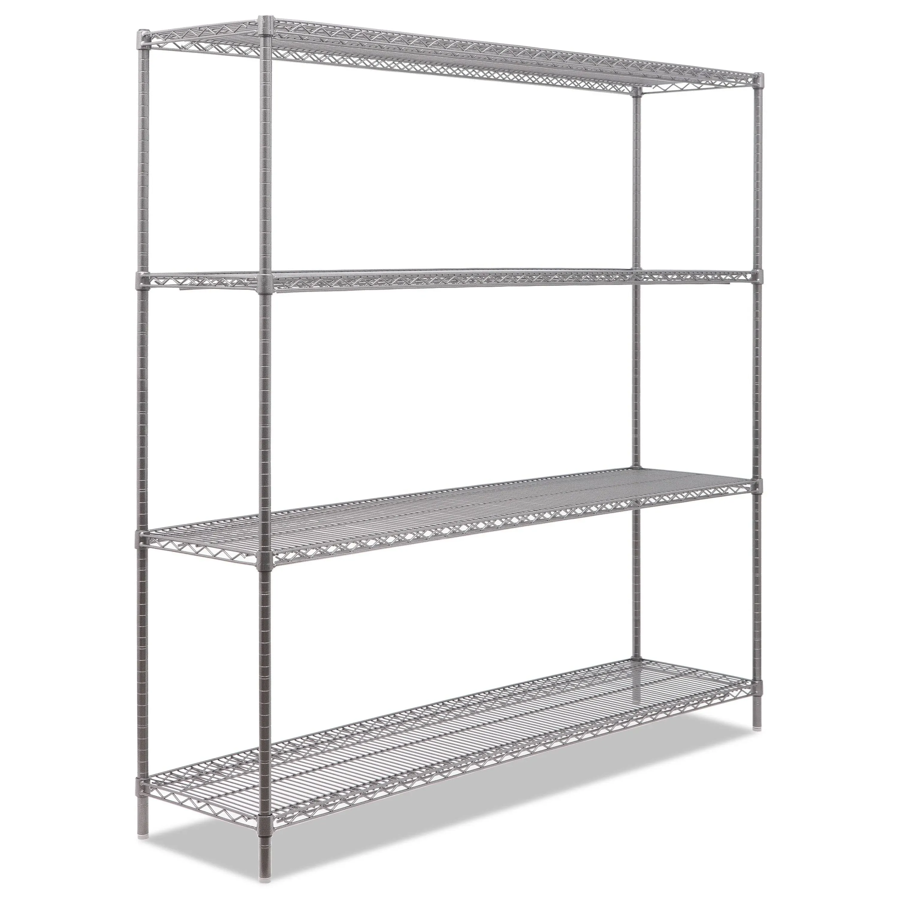 Alera Ba Plus Wire Shelving Kit 4 Shelves 72"x18"x72" Black Anthracite Plus