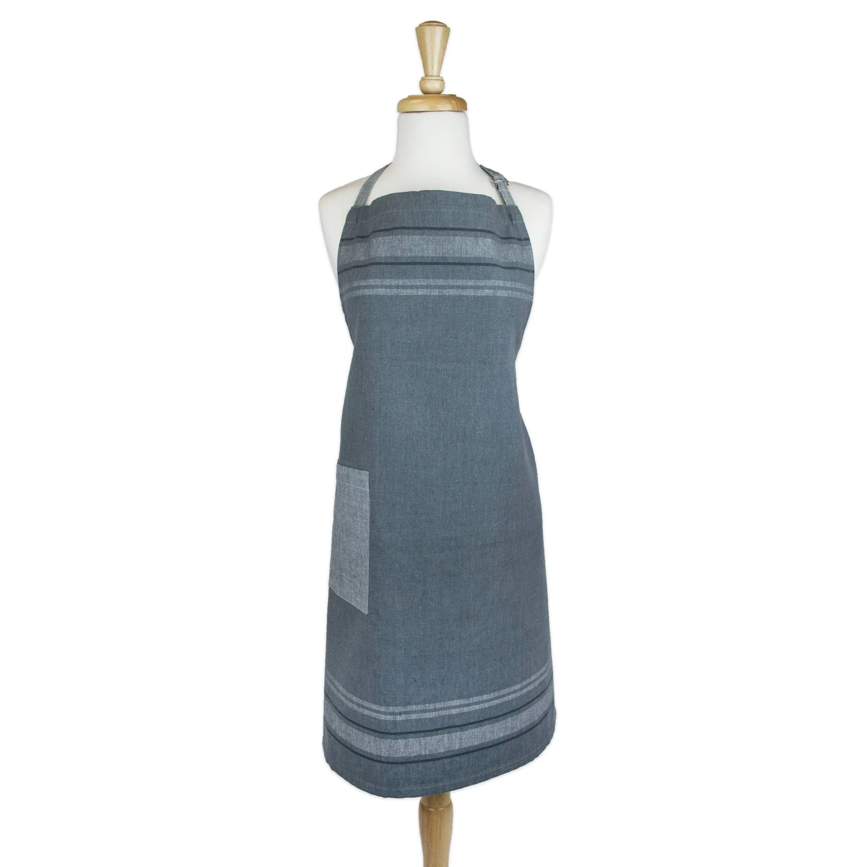 Gray Chambray French Stripe Chef Apron