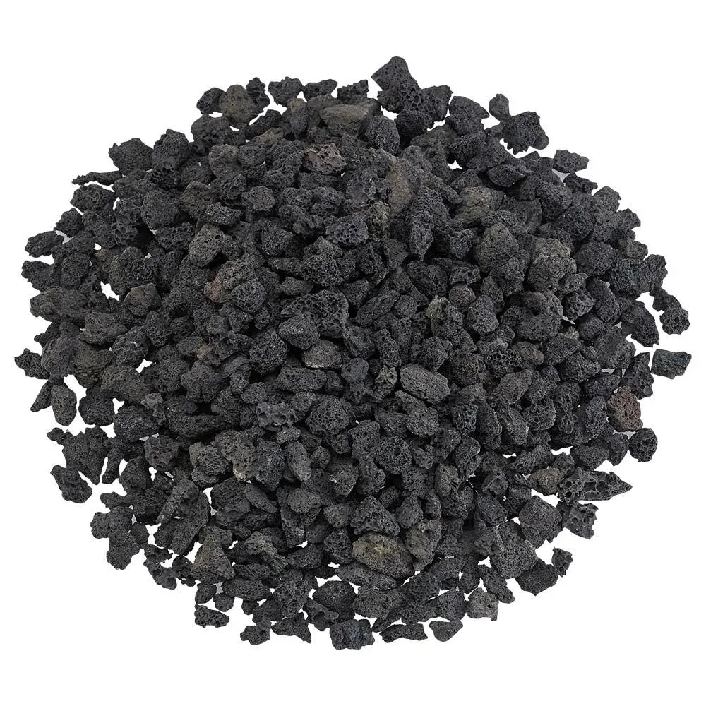 American Fire Glass Black Lava Rock, 1/4in. to 1/2in., 10 Pounds