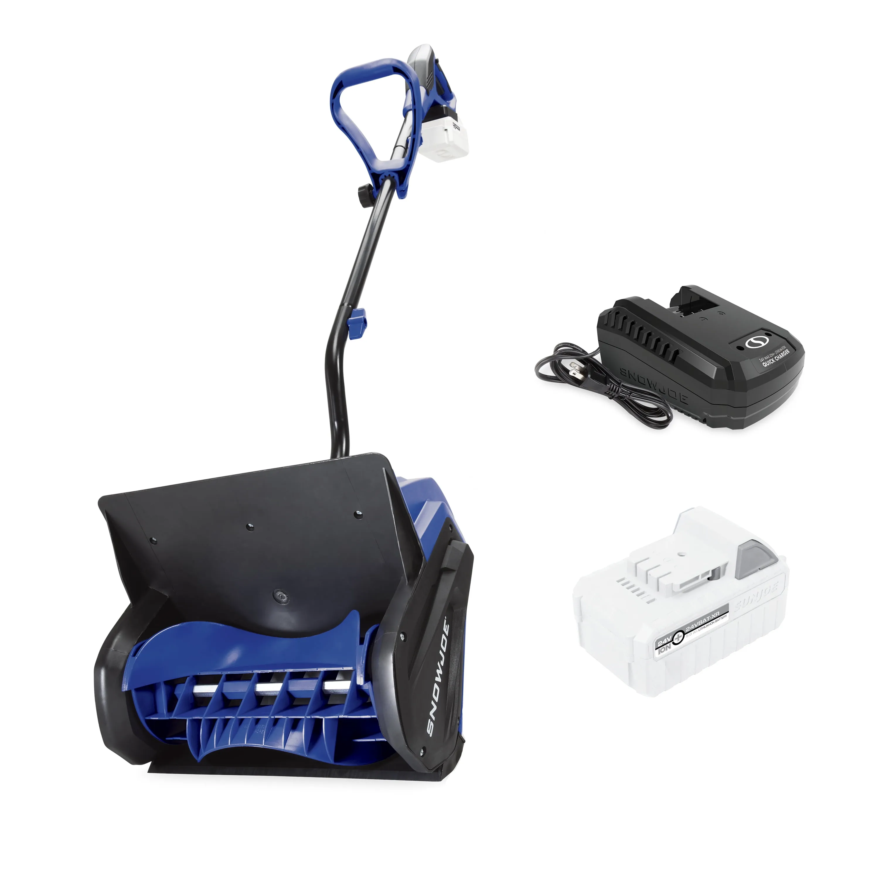 Snow Joe - 24-Volt iON+ 13-Inch Single Stage Cordless Snow Shovel with Ice Dozer (1 x 4Ah Battery and 1 x Charger) - blue